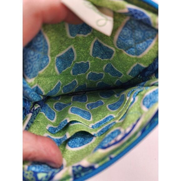 Vera Bradley Blue & Green Quilted Crossbody Bag With Floral Pattern - Picture 5 of 8
